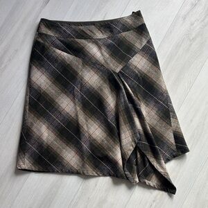 Vintage Mexx Asymmetrical Plaid Midi Skirt